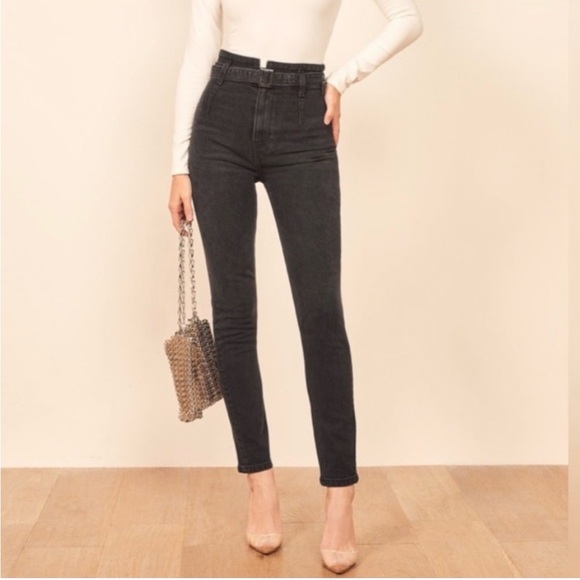 Reformation Denim - Reformation Kaylah high  Black Skinny Jeans size 30